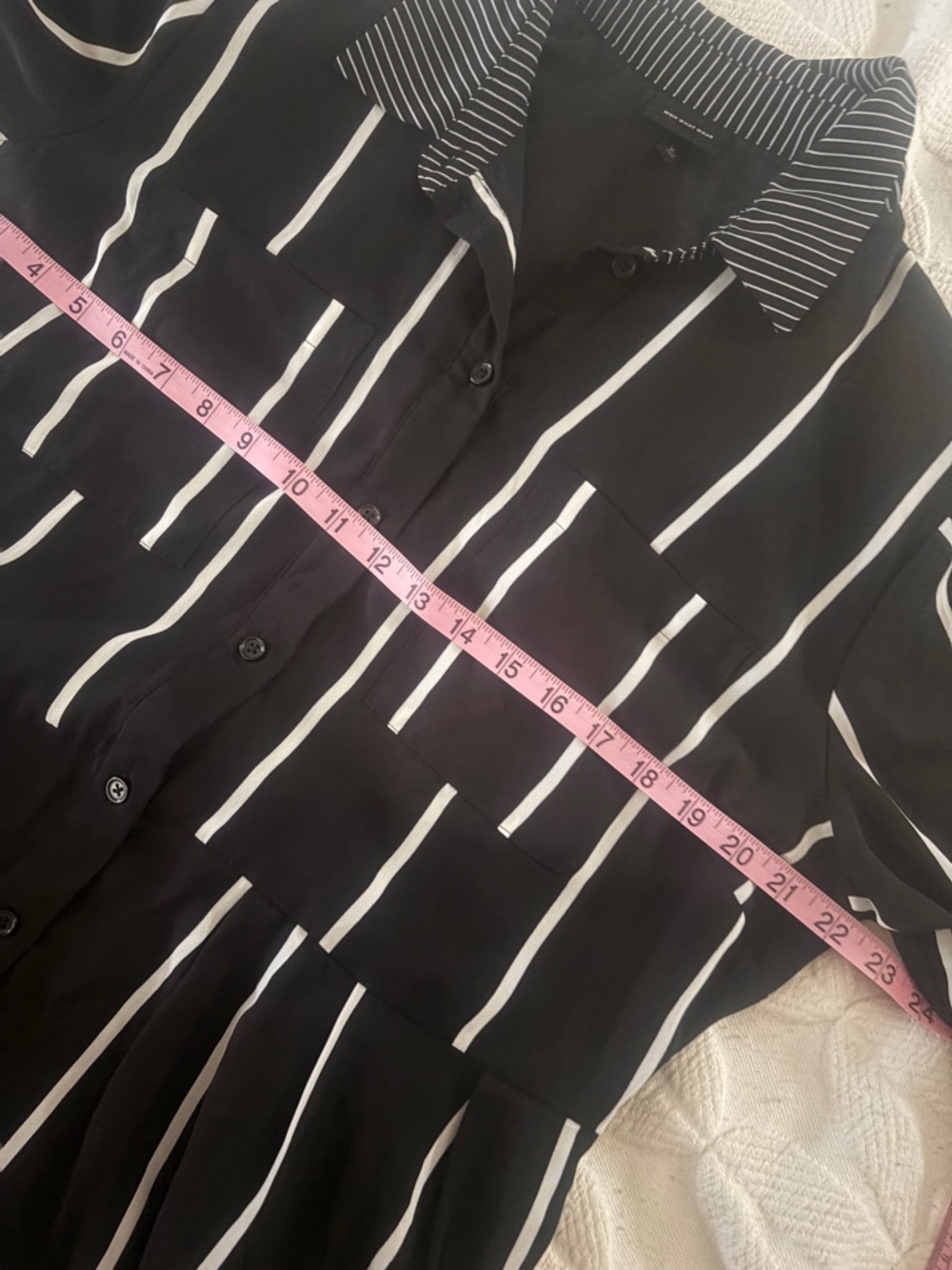 Who What Wear Black and White  Stripe Long Sleeve Shirt Dress size X or XL - Picture 8 of 8